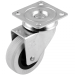 Rotila carucior, metal+ plastic, cauciuc, gri, cu flansa 50 x 75 mm