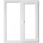 Fereastra PVC, 5 camere, deschidere dreapta oscilobatant, alb, 100 x 100 cm