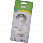 Numar usa/poarta 3 Fischer, inox, prindere suruburi, 10 mm