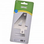 Numar usa/poarta 4 Fischer, inox, prindere suruburi, 10 mm