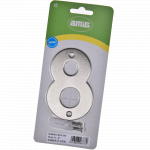 Numar usa/poarta 8 Fischer, inox, prindere suruburi, 10 mm