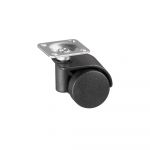 Roata container, placa de fixare, D: 35 mm, negru
