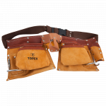 Centura suport unelte, Topex 79R405, piele, portocalie, diametru 94- 120 cm