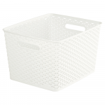 Cutie depozitare, tip rattan, alb, 18 l, 335 x 295 x 220 mm