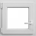 Fereastra PVC, 5 camere, alb, 56 x 56 cm, deschidere simpla stanga