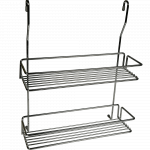 Suport recipiente condimente, fier cromat, 32 x 13,5 x 40 cm, 2 etaje