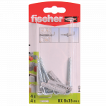 Diblu din nailon cu surub L, Fischer UX, 6 x 35 mm, 4,5 x 53 mm, 4 buc