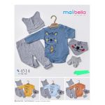 Compleu Engros pentru bebelusi, 4 piese, cu model imprimat
