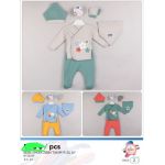 Compleu Engros pentru bebelusi, 5 piese, cu model imprimat