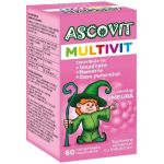ASCOVIT MULTIVIT ZMEURA 60 COMPRIMATE MASTICABILE