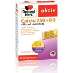 DOPPELHERZ AKTIV CALCIU 750MG+VITAMINA D3+ACID FOLIC+BIOTINA 30 COMPRIMATE
