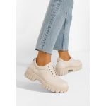 Pantofi casual cu platforma bej Elda