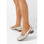 Pantofi cu toc mic Althena B V2 argintii