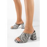 Papuci cu toc Aramy zebra