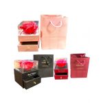 Best seller, mixt culori, Aranjament cadou martisor engros 1 trandafir+sertar bijuterii sapun