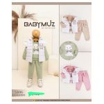 Compleu Engros pentru bebelusi, 3 piese, cu model imprimat