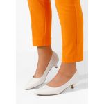 Pantofi cu toc mic Rexy albi