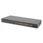 DIGITUS 24-Port Gigabit + 2-Port Gigabit SFP Multi-Mode Unmanaged PoE Switch (DN-95348-1)