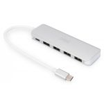 DIGITUS 4-Port USB-C HUB + PD 4x USB 3.0, 1x PD Charging, silver (DA-70242-1)