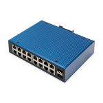 DIGITUS Industrial 16+2 -Port Gigabit Ethernet Switch Unmanaged, 16 RJ45 Ports 10/100/1000 Mbits (DN-651138)