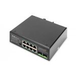 DIGITUS Industrial Gigabit Ethernet PoE+ Switch 8-port PoE + 2-port SFP, 802.3at, DIN rail (DN-651110)