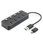 DIGITUS USB 3.0 Hub, 4-port, switch Aluminium housing (DA-70247)