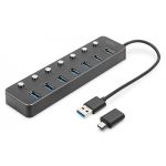 DIGITUS USB 3.0 Hub, 7-port, switch Aluminium housing, Incl. 5V/2A power supply (DA-70248)