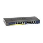 Netgear NETGEAR GS108PP Fara management Gigabit Ethernet (10/100/1000) Power over Ethernet (PoE) Suport Negru (GS108PP-100EUS)
