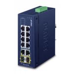 PLANET Industrial 8-Port 10/100TX + Fara management Fast Ethernet (10/100) Albastru (IFGS-1022TF)