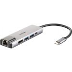 D-Link DUB-M520 stații de andocare și replicatoare de porturi pentru calculatoare portabile Prin cablu Thunderbolt 3 Aluminiu, Negru (DUB-M520)