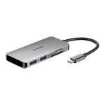 D-Link DUB-M610 stații de andocare și replicatoare de porturi pentru calculatoare portabile Prin cablu USB 3.2 Gen 1 (3.1 Gen 1) Type-C Aluminiu, Negru (DUB-M610)