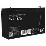 Green Cell AGM VRLA 6V 15Ah maintenance-free battery for the alarm system, cash register, toys (AGM40)