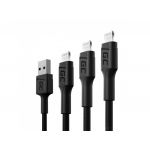 Green Cell KABGCSET04 cablu Lightning 2 m Negru (KABGCSET04)