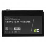 Green Cell LiFePO4 Battery 12V 12.8V 12Ah for photovoltaic system, campers and boats (CAV08)