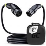 Green Cell Snap Type 2 EV Charging Cable 11 kW 7 m for Tesla Model 3 S X Y, VW ID.3, ID.4, Kia EV6, Hyundai IONIQ 5, Ford Mach-E (EVKABGC04)