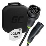 Green Cell Snap Type 2 EV Charging Cable 22 kW 7 m for Tesla Model 3 S X Y, VW ID.3, ID.4, Kia EV6, Hyundai IONIQ 5, Ford Mach-E (EVKABGC02)
