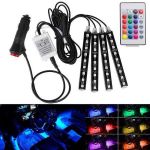 Lumini ambientale auto Kit interior LED RGB cu telecomanda