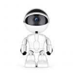 Camera de supraveghere smart, Robot, cu functie Baby Monitor, si cu rotire 360 grade, Full HD 1080P, Wireless Audio Video, IP, Night Vision, Detectarea miscarilor, Two-Way Audio, Alb