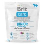 Brit Care Gain-Free Junior Large Breed, L-XL, Somon și Cartof, hrană uscată fără cereale câini junior, piele & blană, 1kg