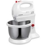 Mixer cu bol Heinner HMBR-300W, Bol Rotativ Inox, 300W, 3.4L, Alb