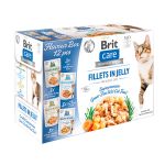 Brit Care Flavour Box Fillet in Jelly, 4 arome, plic hrană umedă fară cereale pisici, (in sos), 12 x 85g