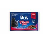 Brit Premium Multipack Meat Plate, 2 arome, pachet mixt, plic hrană umedă pisici, (în sos), 4 x 100g