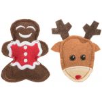 Set 2 X Jucarii Pentru Pisici, Xmas, Elan și Turta Dulce, 8 cm, 92548