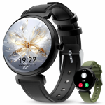 Smartwatch Oukitel BT30 Black, 1.04 AMOLED Touch Screen, 16MB RAM + 128MB ROM, Apel Bluetooth, Notificari smart, Inregistrare activitati, IP68, Monitorizare sanatate 24 24, 160mAh