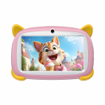 Tableta Doogee U7 Kids Pink, IPS 7 TUV SUD, Android 10, 4GB RAM (2GB+2GB), 32GB ROM, MT6580, 3400mAh, Husa Silicon, Aplicatii Copii