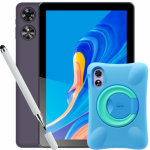 Tableta Oukitel OT6 Kids Gray, 10 FHD+, 16GB RAM (4GB+12GB), 64GB ROM, Certificare TUV SUD, Carcasa protectie, Kids app, Android 13, 8000 mAh, Stylus Pen