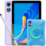 Tableta Oukitel OT6 Kids Purple, 10 FHD+, 16GB RAM (4GB+12GB), 64GB ROM, Certificare TUV SUD, Carcasa protectie, Kids app, Android 13, 8000 mAh, Stylus Pen