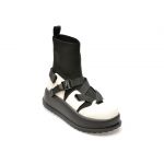 Ghete sport GRYXX alb-negru, 3F7111, din piele naturala