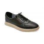 Pantofi casual BITE THE BULLET negri, OY2080, din piele naturala