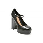 Pantofi eleganti EPICA negri, R100, din piele ecologica